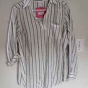 Isabel Maternity by Ingrid & Isabel Black and White Striped Top Size S